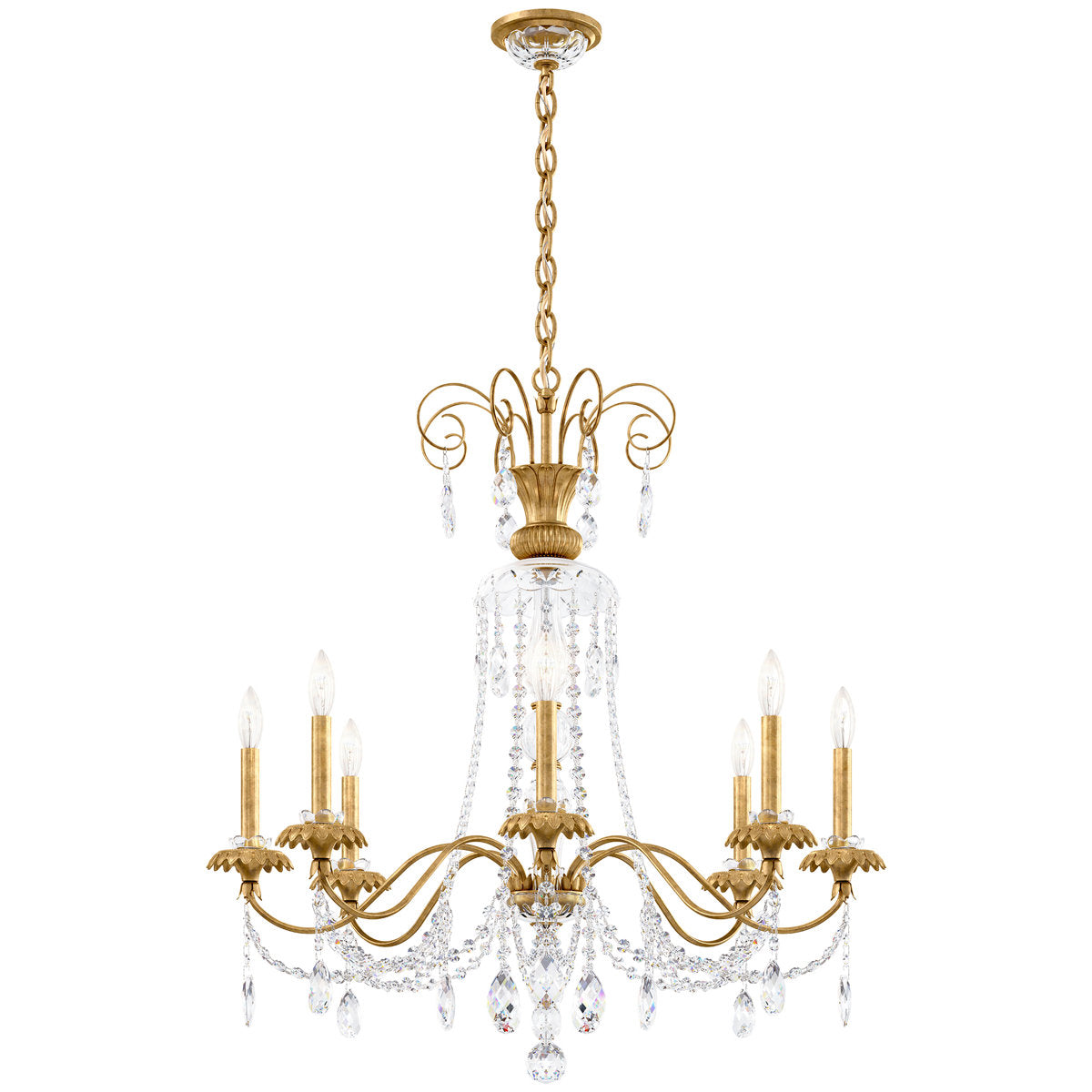 Helenia 8 Light 31.5in x 34in Chandelier in Heirloom Silver with Clear Heritage Handcut Crystals