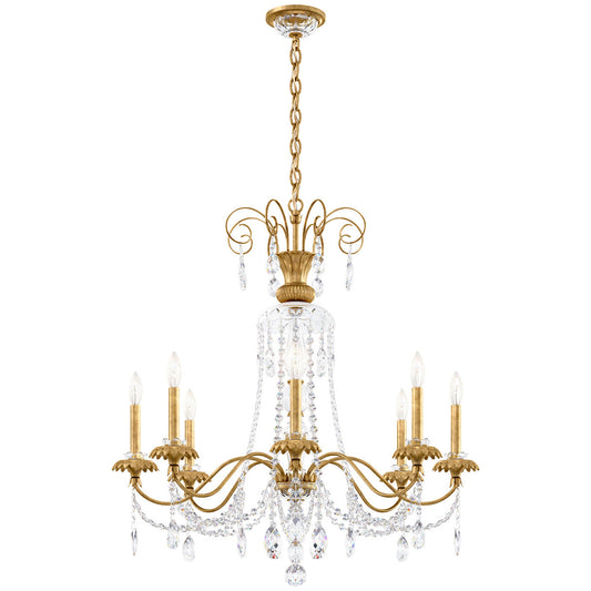 Helenia 8 Light 31.5in x 34in Chandelier in Heirloom Silver with Clear Heritage Handcut Crystals