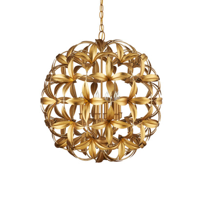 Helenium 6 - Light Wrought Iron Chandelier