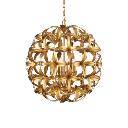 Helenium 6 - Light Wrought Iron Chandelier