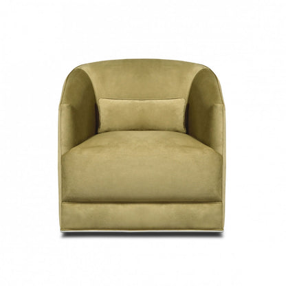 Hepburn Leather Swivel Barrel Chair Chair with Ottoman