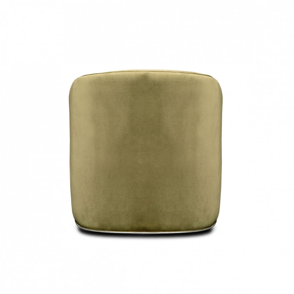 Hepburn Leather Swivel Barrel Chair Chair with Ottoman