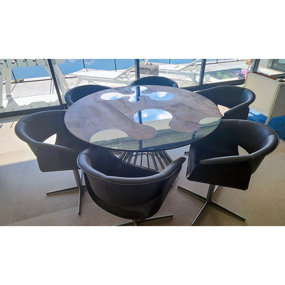 Hermione Round Walnut Wood Dining Table