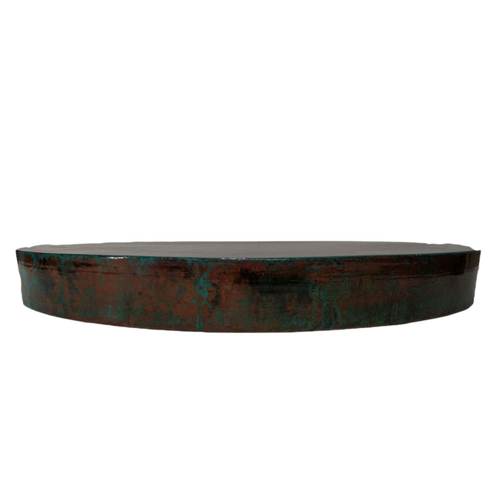 High End Coffee Table Snazzy Scroll Round Hammer Copper Top -1212 Aaa