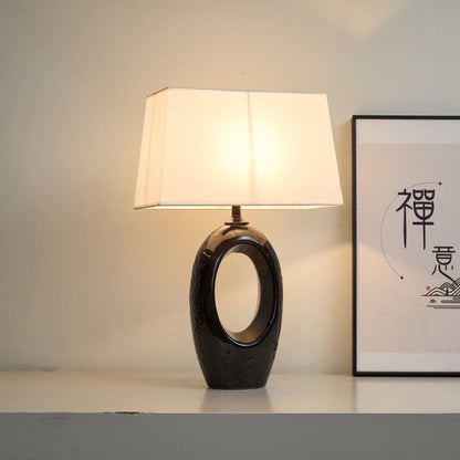 Hollow Oval Ceramic Table Lamp