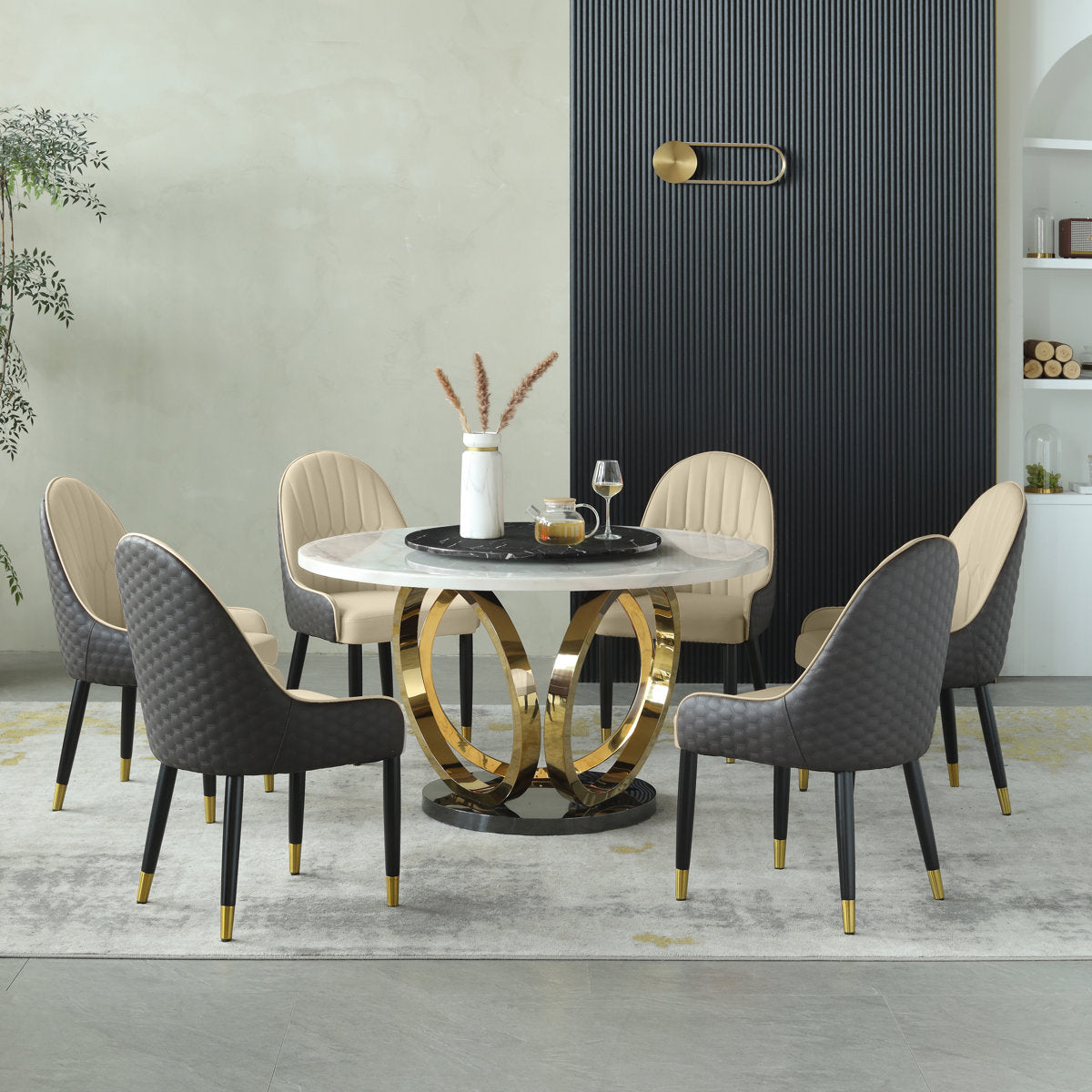 Icaro Round Marble Dining Table