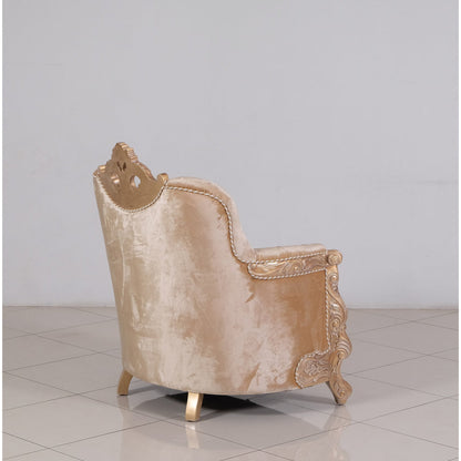 Imperial Palace Tufted Armchair Chair with Ottoman