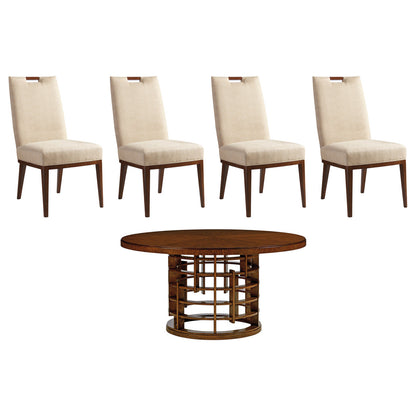 Island Fusion Meridien Round Dining Table with Wooden Top