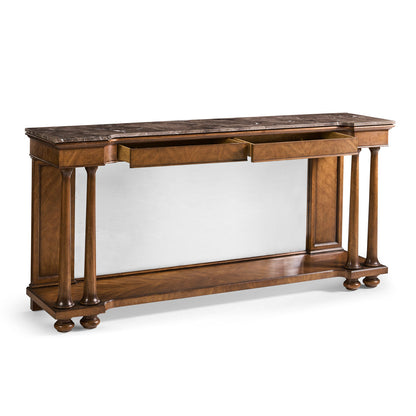 JC Traditional 72'' W Marble Console Table