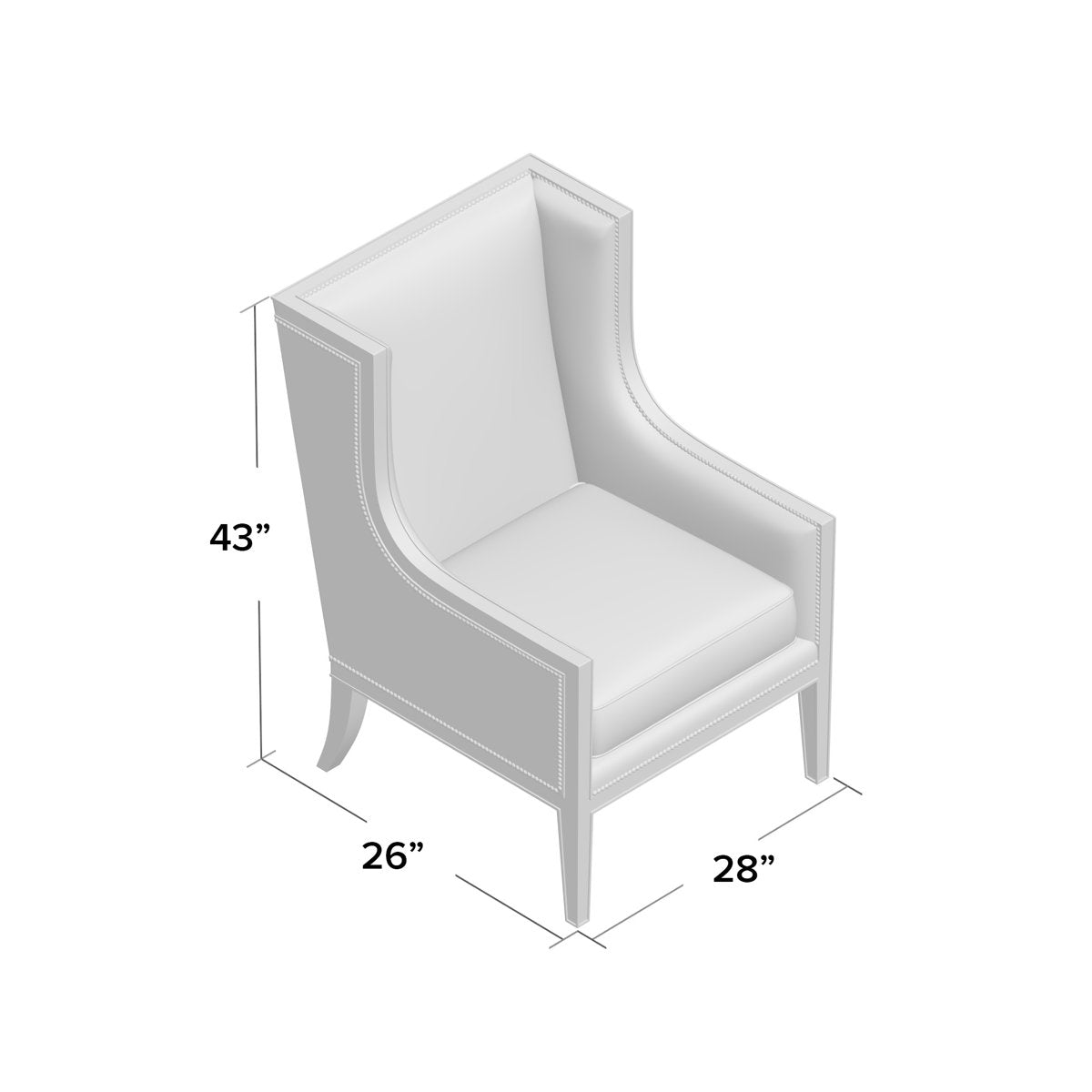 Jameson 28" Wide Down Cushion Slipcovered Wingback Chair