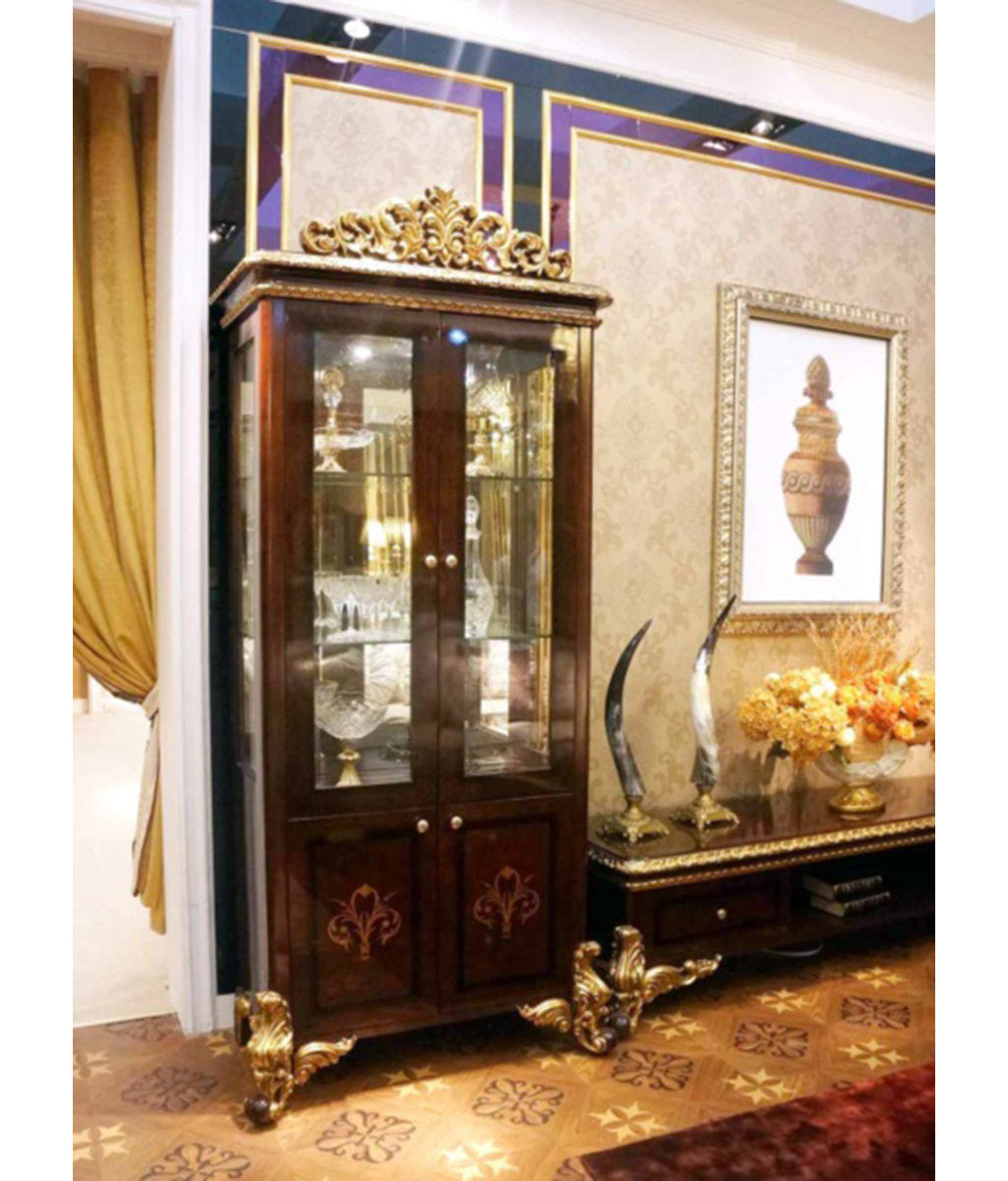 Jerud Solid Wood Lighted China Cabinet