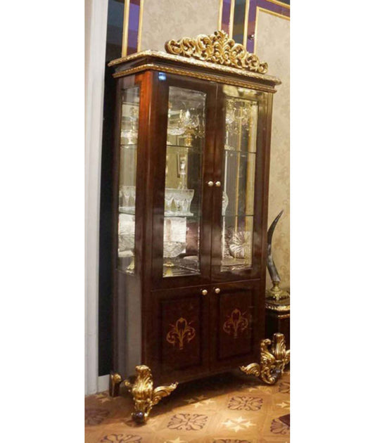 Jerud Solid Wood Lighted China Cabinet