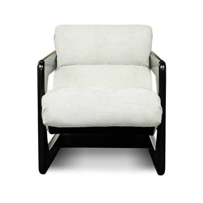 Jessie Leather Armchair Chair with Ottoman