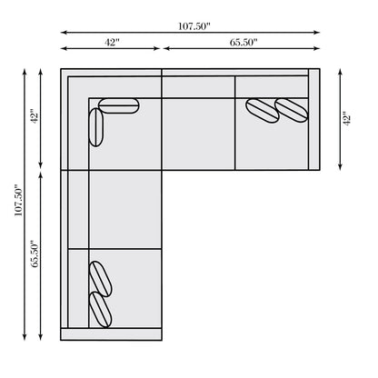 Joli 3 Pc Fabric Sectional