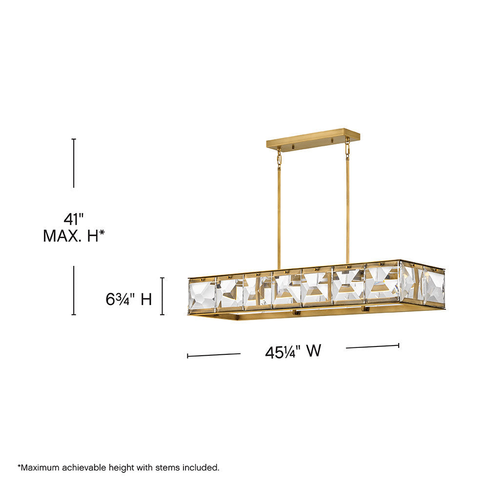 Jolie 1 - Light Kitchen Island Rectangle LED Pendant