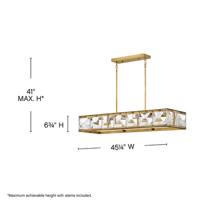 Jolie 1 - Light Kitchen Island Rectangle LED Pendant