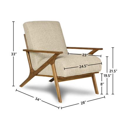 Jules Leather Armchair Chair with Ottoman