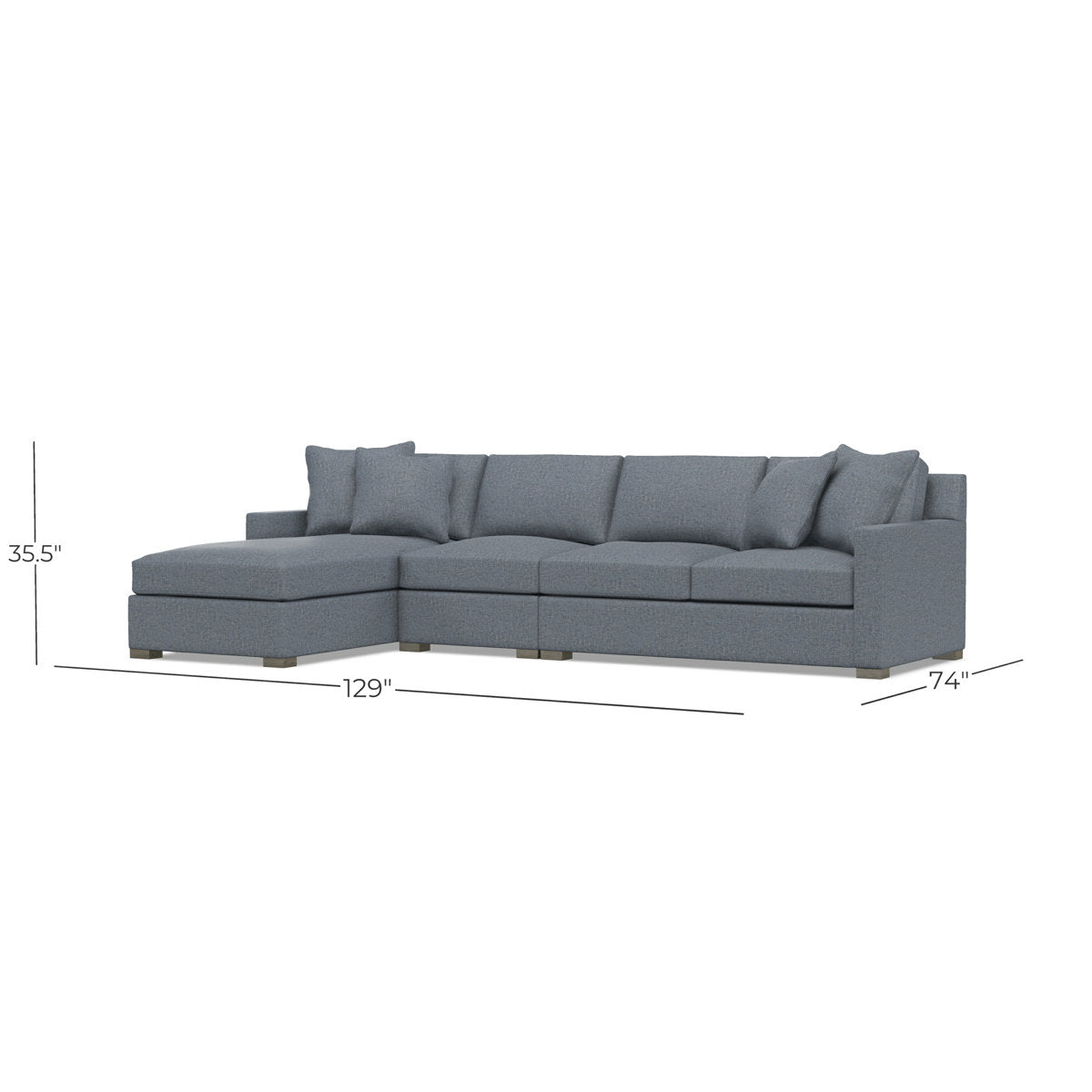 Kelsey Fabric 3 Pc Sectional
