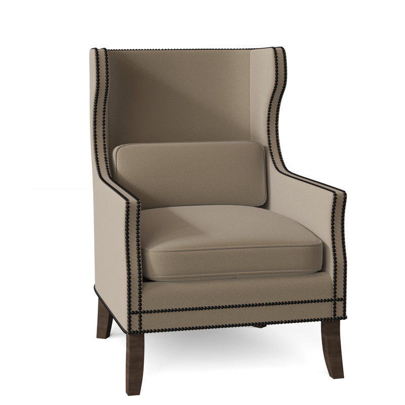 Kingston 31" Wide Top Grain Leather Down Cushion Wingback Chair