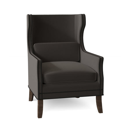 Kingston 31" Wide Top Grain Leather Down Cushion Wingback Chair
