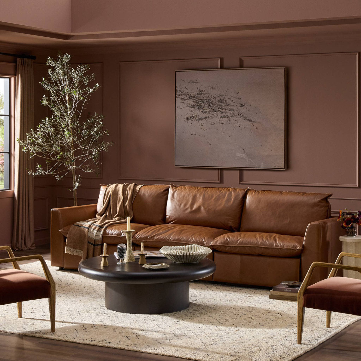 Kosa Power Recliner 3PC Sectional-Sonoma Chestnut