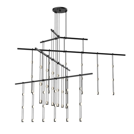 Sonneman Suspenders Tri Bar 4 Tier Crystal Ladder Light Luminaires