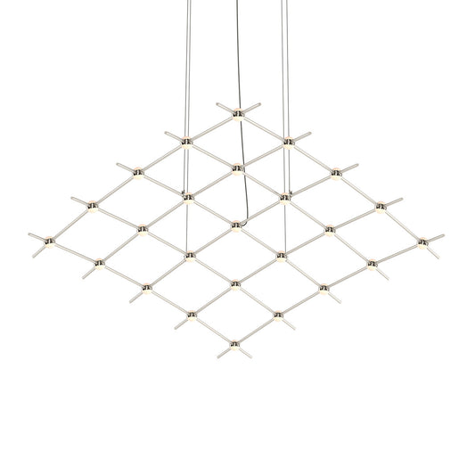 Sonneman Constellation Aquarius Medius Chandelier Satin Nickel White Optical Acrylic Lens 3000K 240 Cable