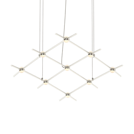 Sonneman Constellation Aquarius Minor Chandelier Satin Nickel White Optical Acrylic Lens 3000K 240 Cable