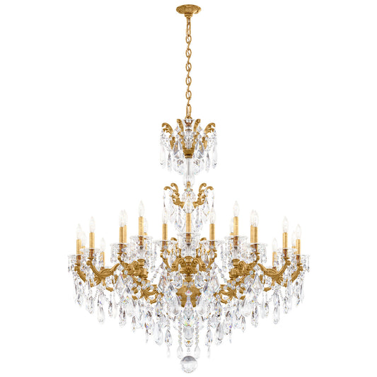 La Scala 24 Light 46in x 48in Chandelier in Antique Silver with Clear Radiance Crystals