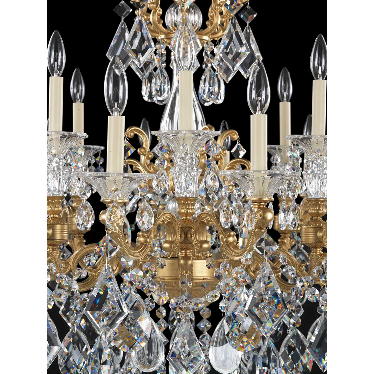 La Scala 24 Light 46in x 48in Chandelier in Antique Silver with Clear Radiance Crystals
