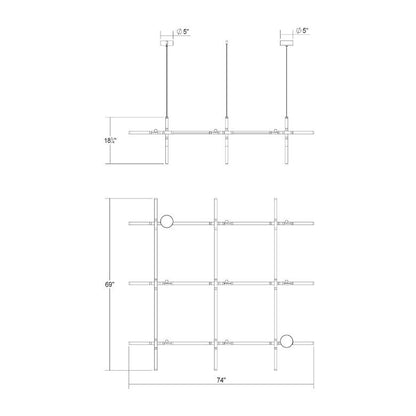 Labyrinth 1 - Light LED Chandelier