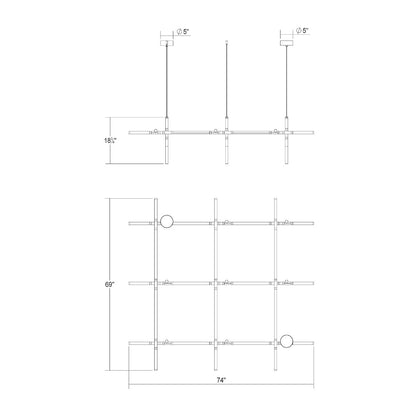 Labyrinth 1 - Light LED Chandelier