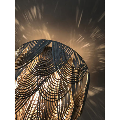 Large Leather Fringe Flushmount Chandelier