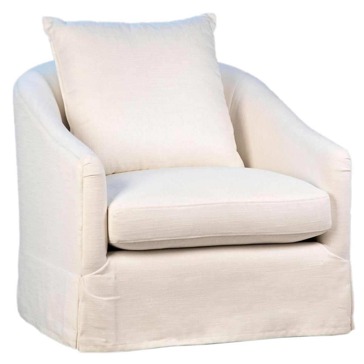 Laura Upholstered Performance Linen Slip Cover Occasional Chair In Oatmeal