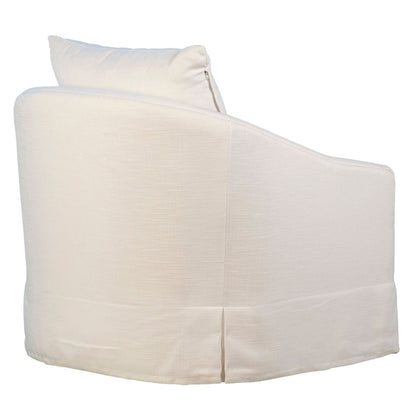 Laura Upholstered Performance Linen Slip Cover Occasional Chair In Oatmeal