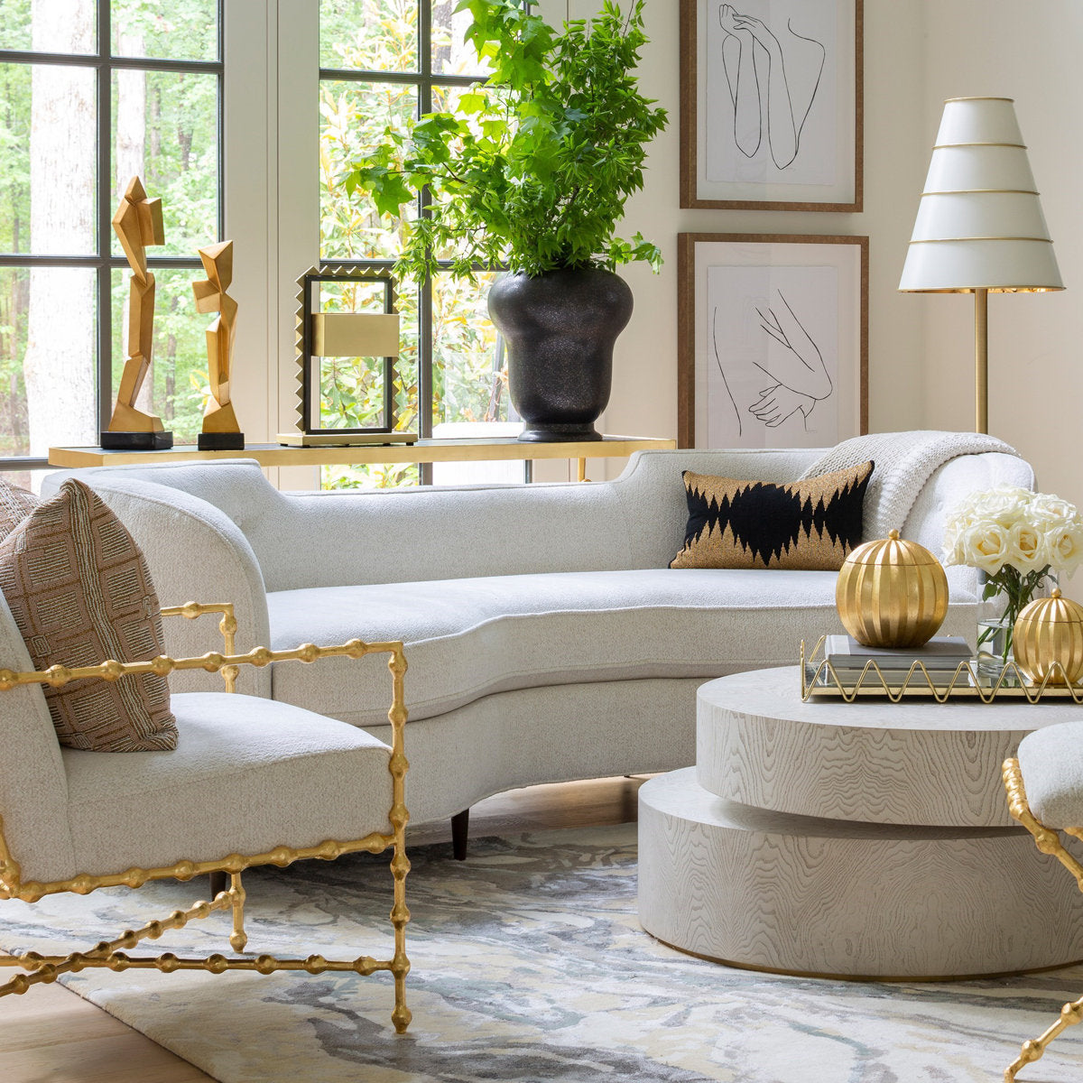 Lauren 89.5'' Curved Sofa