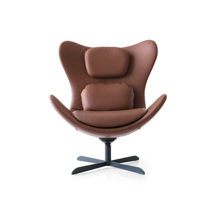 Lazy Leather Swivel Lounge Chair Chair with Ottoman