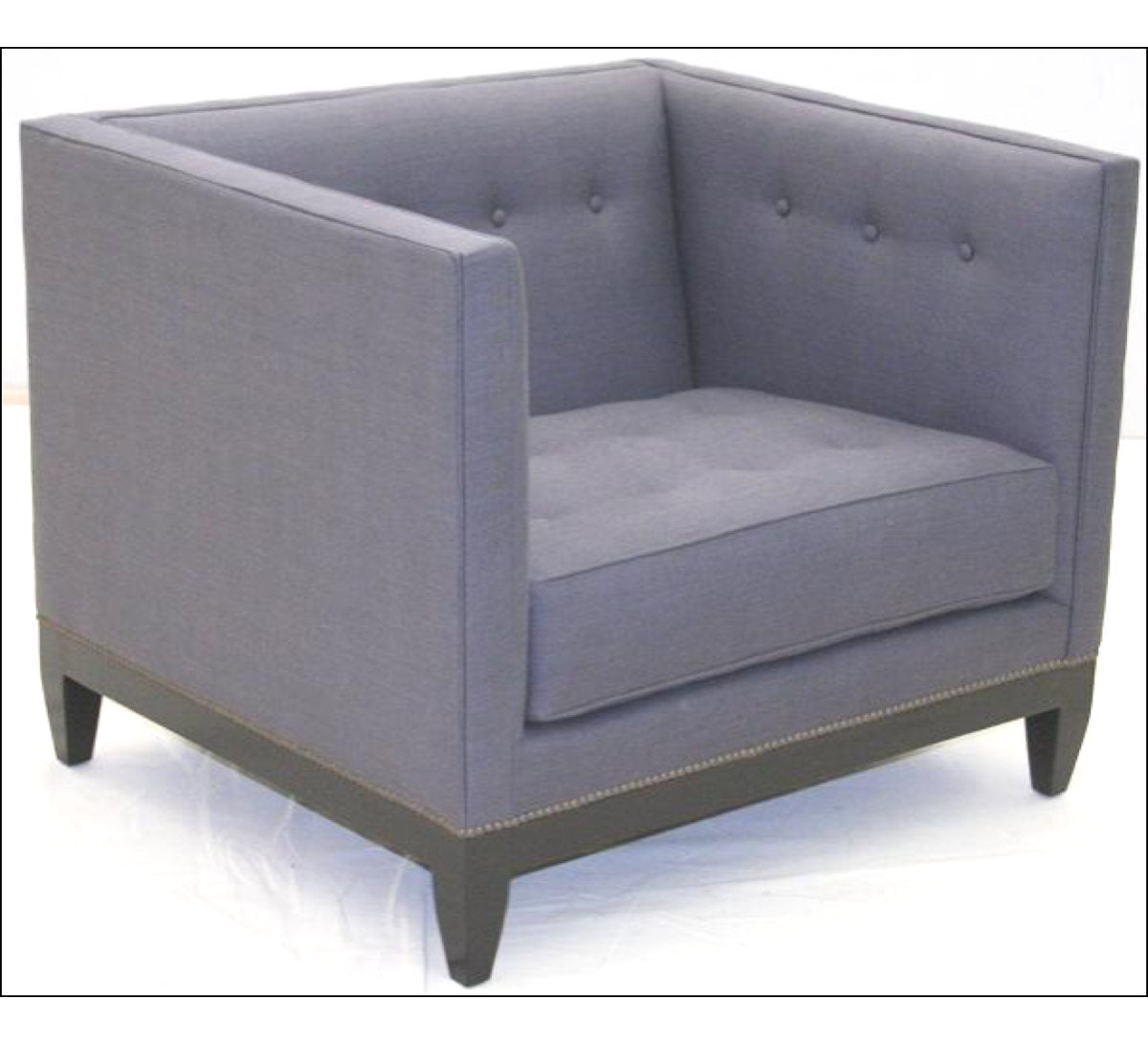 Leather Armchair Chair with Ottoman
