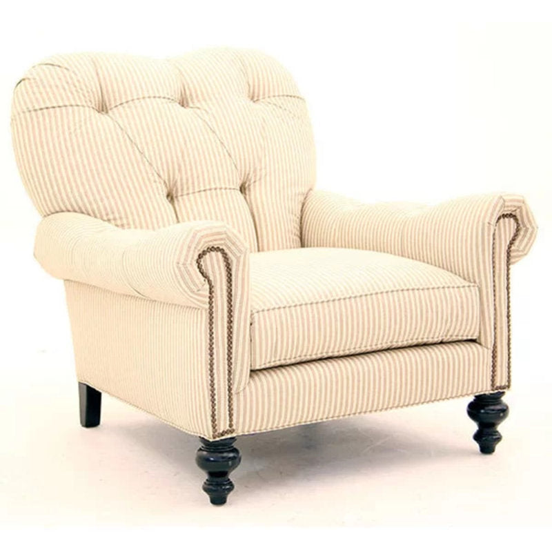 Leather Armchair Chair with Ottoman