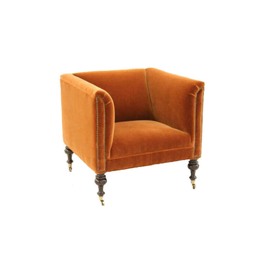 Leather Armchair Chair with Ottoman