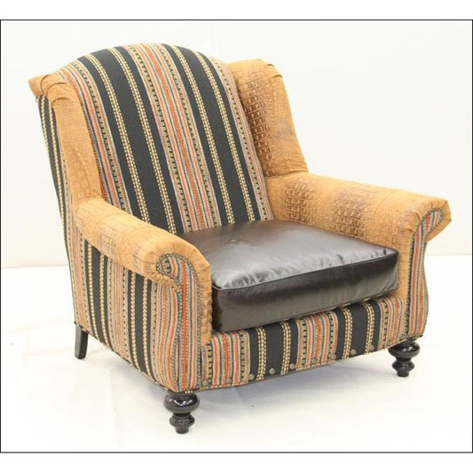 Leather Chair with Ottoman