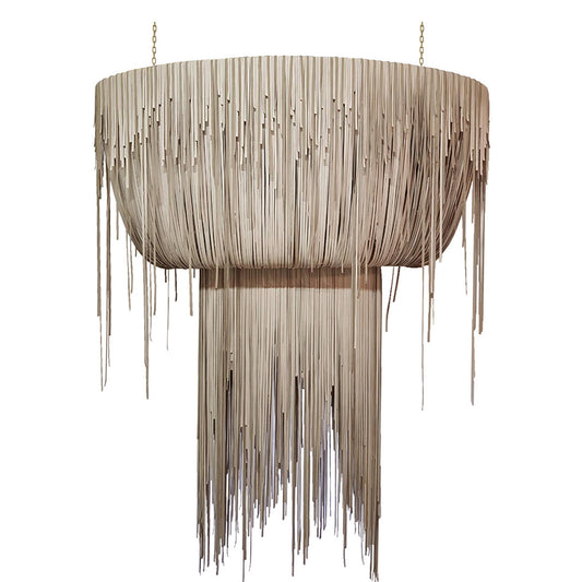 Ngala Trading Co Leather Fringe Chandelier
