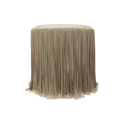 Leather Fringe Swivel Occasional Chair