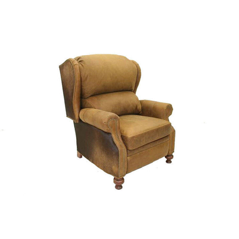 Leather Wingback Chair Chair with Ottoman
