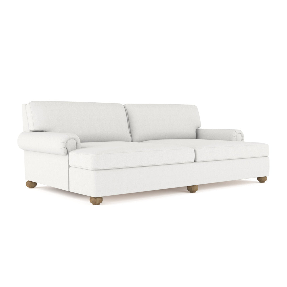 Leroy Rolled Panel-Arm Daybed with Bun Feet