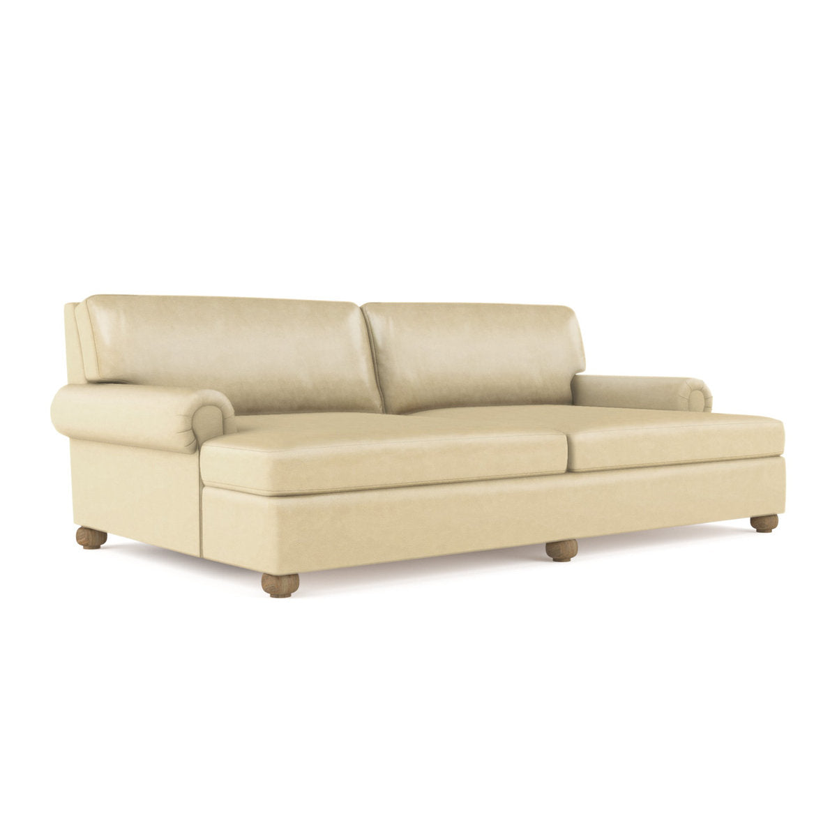 Leroy Rolled Panel-Arm Daybed with Bun Feet