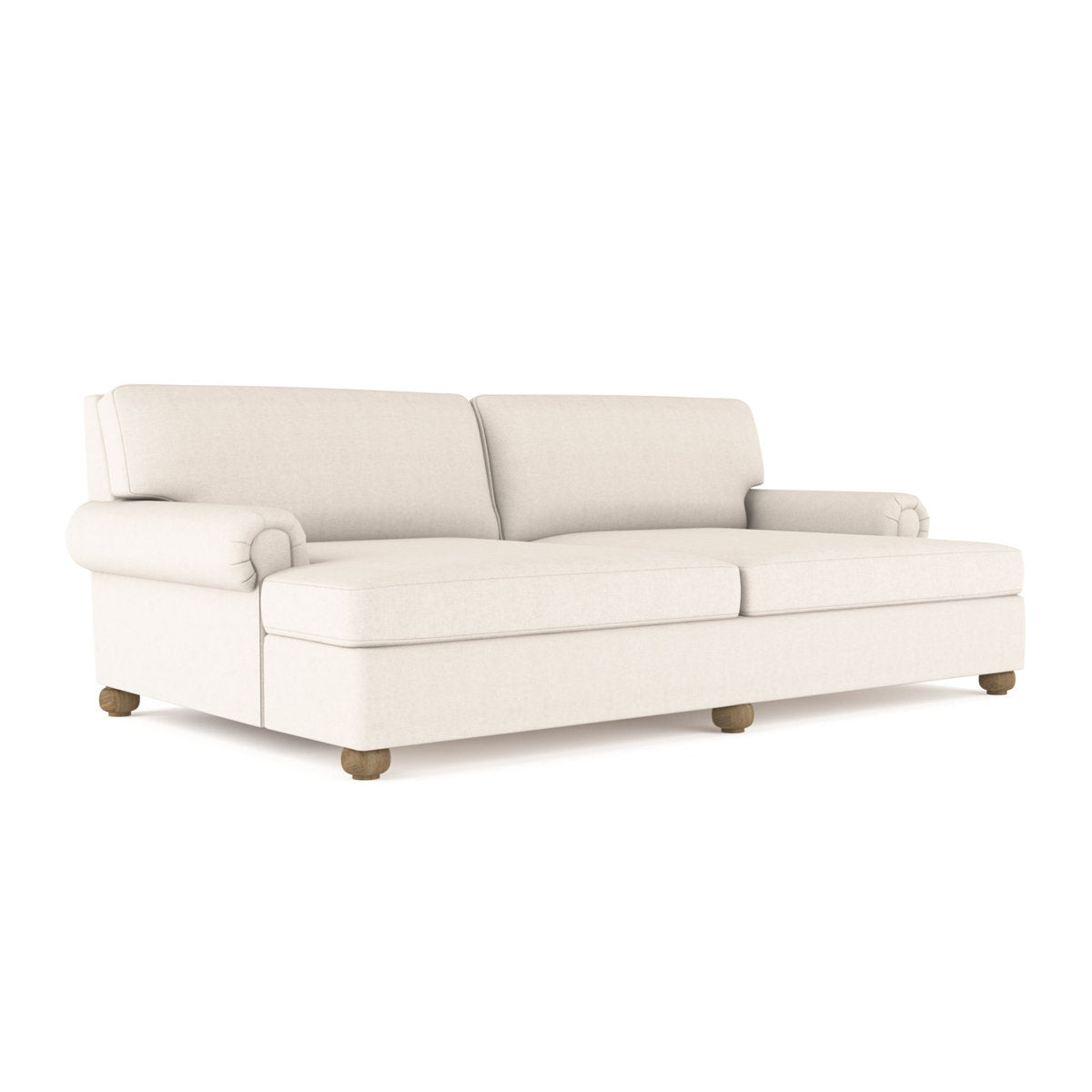 Leroy Rolled Panel-Arm Daybed with Bun Feet