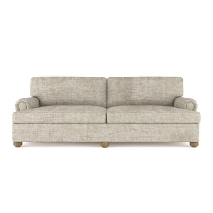 Leroy Rolled Panel-Arm Daybed with Bun Feet