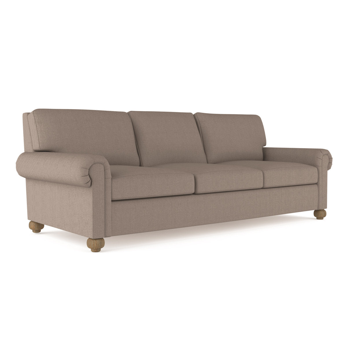 Leroy Rolled Panel-Arm Sofa with Bun Feet