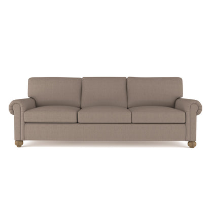 Leroy Rolled Panel-Arm Sofa with Bun Feet